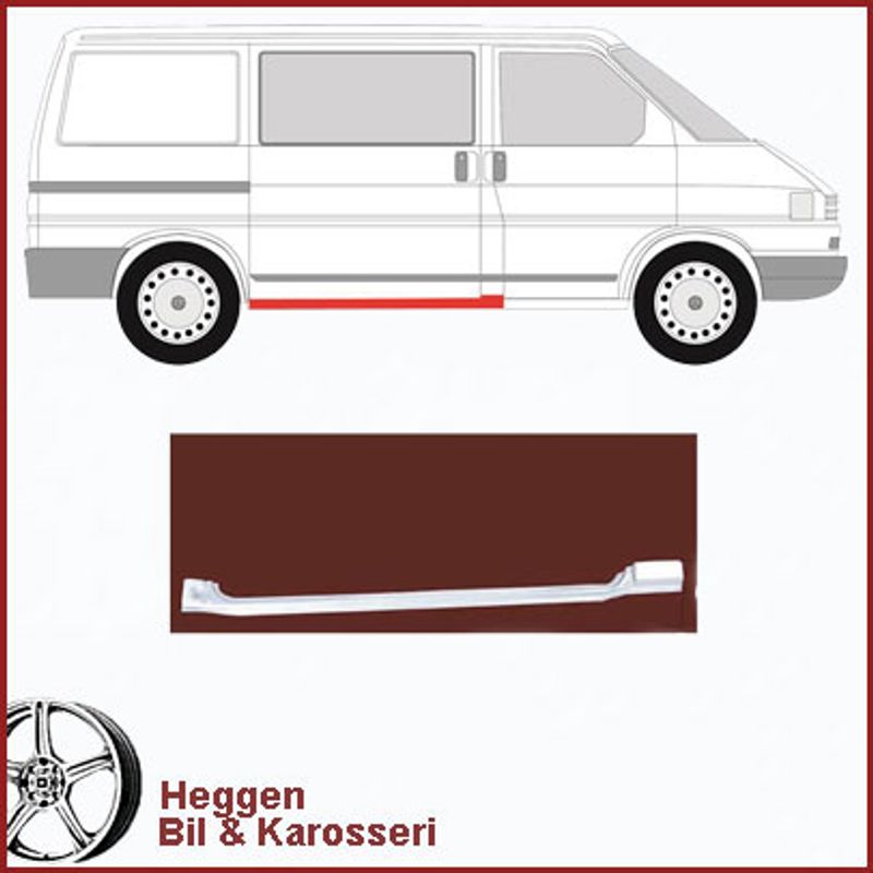 Kanal VW  T4 høyre med skyvedør. 07.90-04.03
