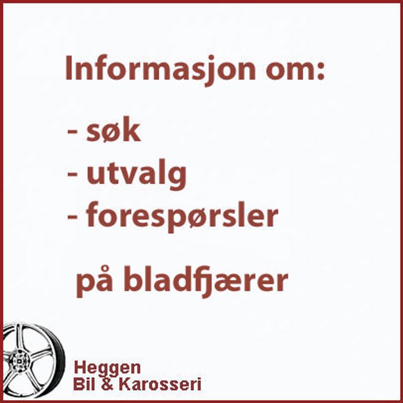 1. Informasjon søk / utvalg Bladfjærer
