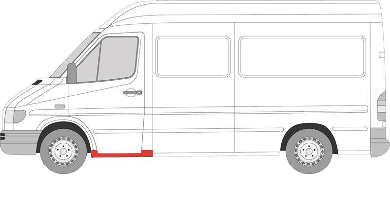 Kanal Mercedes Sprinter - VW LT  01.95-05.12 under fordør venstr